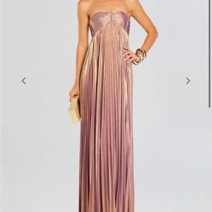 Retrofete Lyanna Strapless Metallic Dress